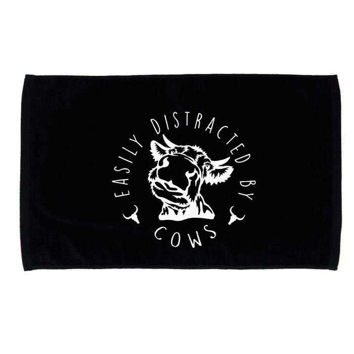 Easily Distracted By Cows Microfiber Hand Towel