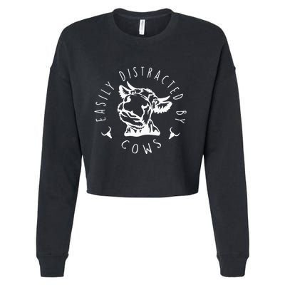 Easily Distracted By Cows Cropped Pullover Crew
