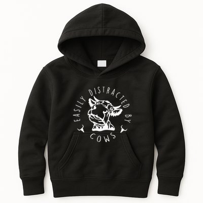 Easily Distracted By Cows Kids Hoodie
