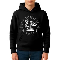 Easily Distracted By Cows Kids Hoodie