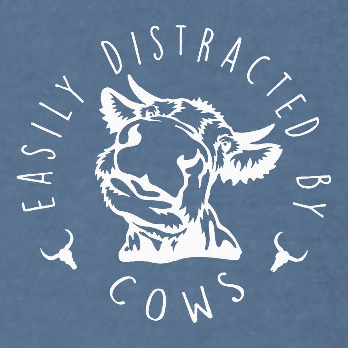 Easily Distracted By Cows Garment-Dyed Sweatshirt