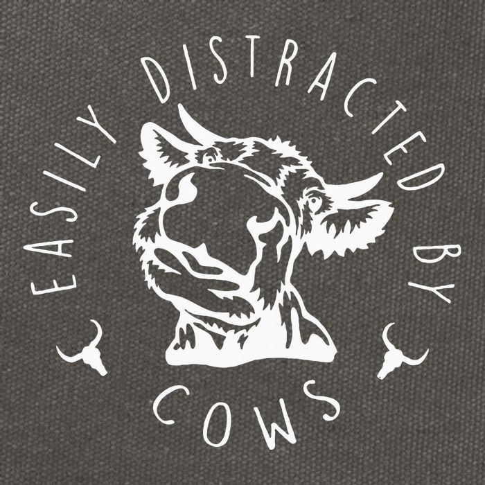Easily Distracted By Cows Cotton Canvas Backpack