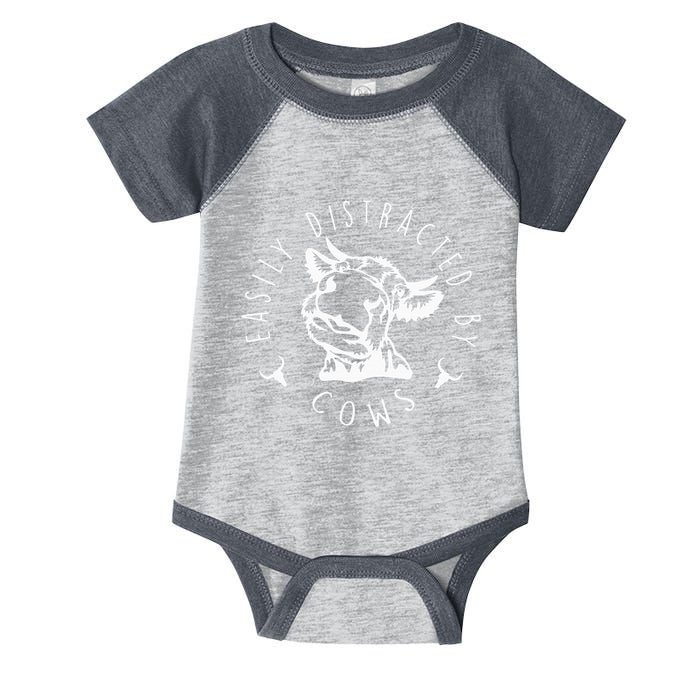 Easily Distracted By Cows Infant Baby Jersey Bodysuit