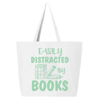 Easily Distracted By Books Bookaholic Bookworm Reading Gift 25L Jumbo Tote