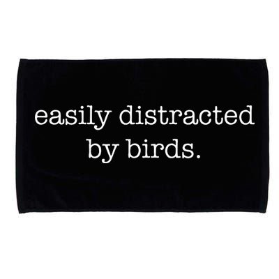 Easily Distracted By Birds Minimalist Birdwatching Birder Microfiber Hand Towel
