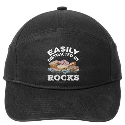 Easily Distracted By Rocks 7-Panel Snapback Hat