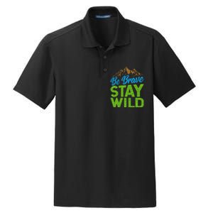 Earth Day Be Brave Stay Wild Dry Zone Grid Polo