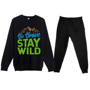 Earth Day Be Brave Stay Wild Premium Crewneck Sweatsuit Set