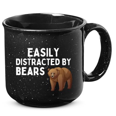 Easily Distracted By Bears Funny Bear Lover Gift 15oz Campfire Ceramic Mug