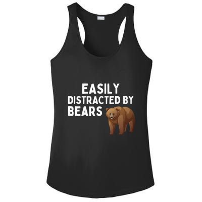 Easily Distracted By Bears Funny Bear Lover Gift Ladies PosiCharge Competitor Racerback Tank