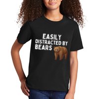 Easily Distracted By Bears Funny Bear Lover Gift Kids T-Shirt