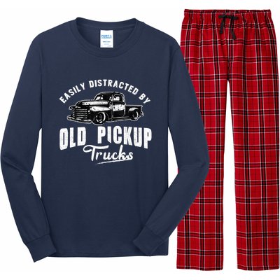 Easily Distracted By Old Pickup Square Body Trucks Lowrider Long Sleeve Pajama Set