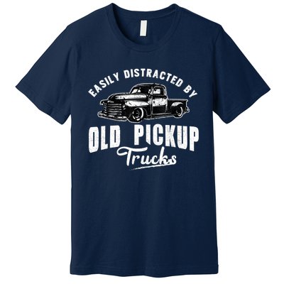 Easily Distracted By Old Pickup Square Body Trucks Lowrider Premium T-Shirt