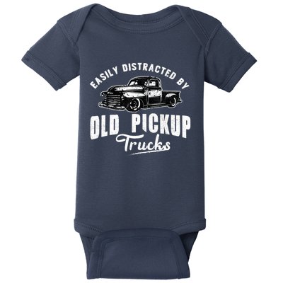 Easily Distracted By Old Pickup Square Body Trucks Lowrider Baby Bodysuit