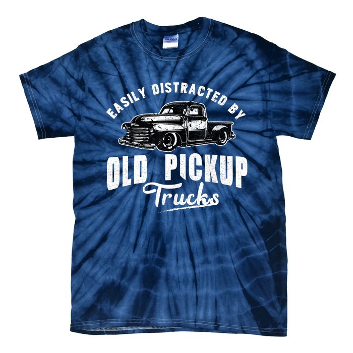 Easily Distracted By Old Pickup Square Body Trucks Lowrider Tie-Dye T-Shirt