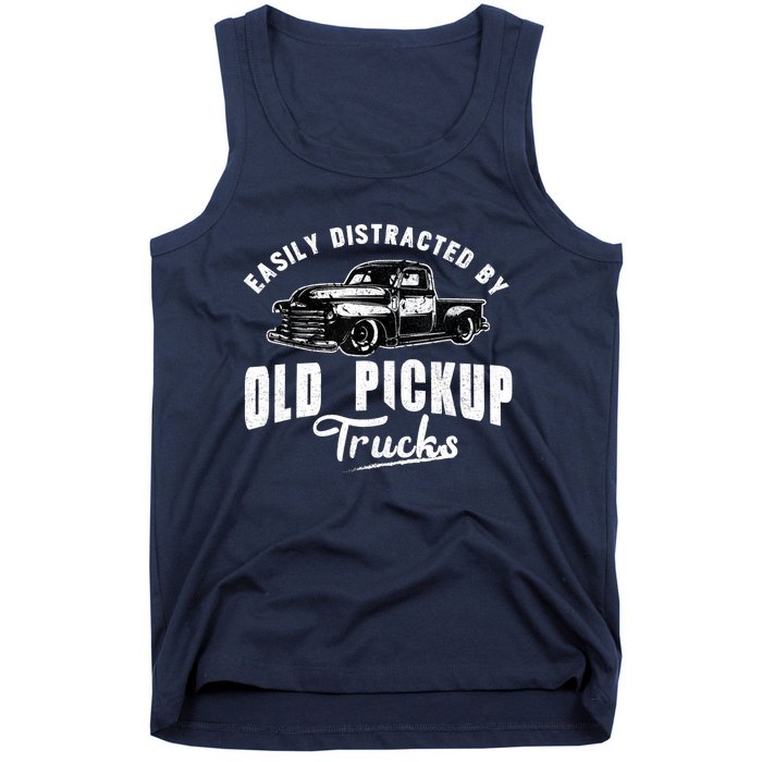 Easily Distracted By Old Pickup Square Body Trucks Lowrider Tank Top