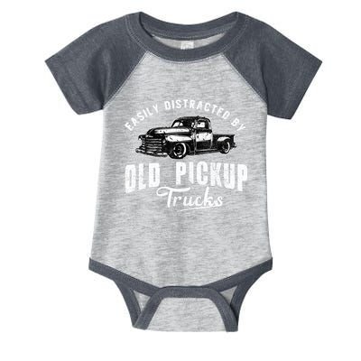 Easily Distracted By Old Pickup Square Body Trucks Lowrider Infant Baby Jersey Bodysuit