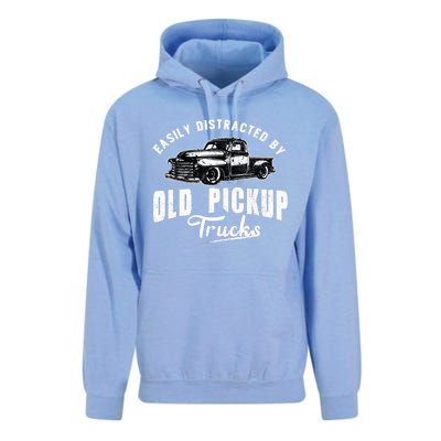 Easily Distracted By Old Pickup Square Body Trucks Lowrider Unisex Surf Hoodie