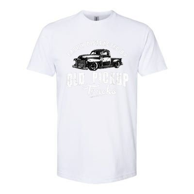 Easily Distracted By Old Pickup Square Body Trucks Lowrider Softstyle® CVC T-Shirt