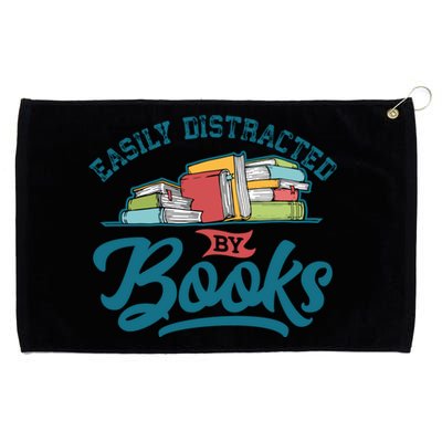 Easily Distracted By Books Bookaholic Bookworm Reading Meaningful Gift Grommeted Golf Towel