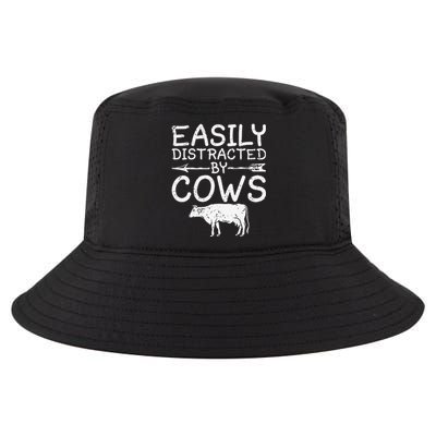 Easily Distracted by Cows funny Cow Famer Cool Comfort Performance Bucket Hat