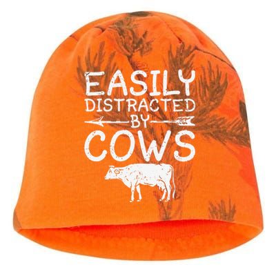 Easily Distracted by Cows funny Cow Famer Kati - Camo Knit Beanie