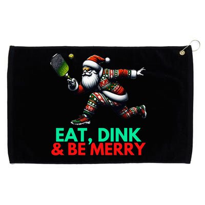 Eat Dink Be Merry Santa Claus Pickleball Christmas Xmas  Grommeted Golf Towel