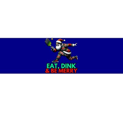 Eat Dink Be Merry Santa Claus Pickleball Christmas Xmas  Bumper Sticker