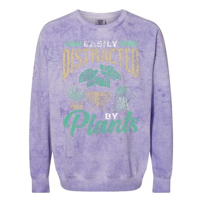 Easily Distracted By Plants Botanics Gardening Botanist Colorblast Crewneck Sweatshirt