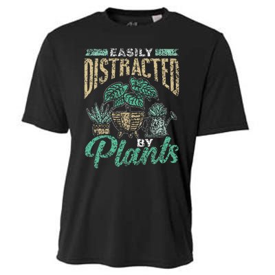 Easily Distracted By Plants Botanics Gardening Botanist Cooling Performance Crew T-Shirt