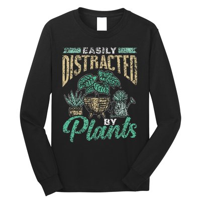 Easily Distracted By Plants Botanics Gardening Botanist Long Sleeve Shirt