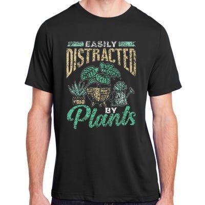 Easily Distracted By Plants Botanics Gardening Botanist Adult ChromaSoft Performance T-Shirt