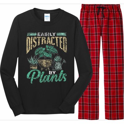 Easily Distracted By Plants Botanics Gardening Botanist Long Sleeve Pajama Set