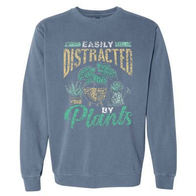 Easily Distracted By Plants Botanics Gardening Botanist Garment-Dyed Sweatshirt