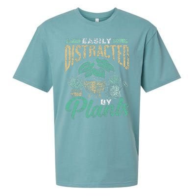 Easily Distracted By Plants Botanics Gardening Botanist Sueded Cloud Jersey T-Shirt