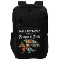 Easily Distracted By Dragons And Books Nerds Book Reader Impact Tech Backpack