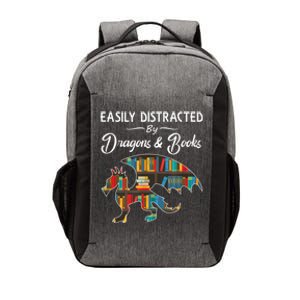 Easily Distracted By Dragons And Books Nerds Book Reader Vector Backpack