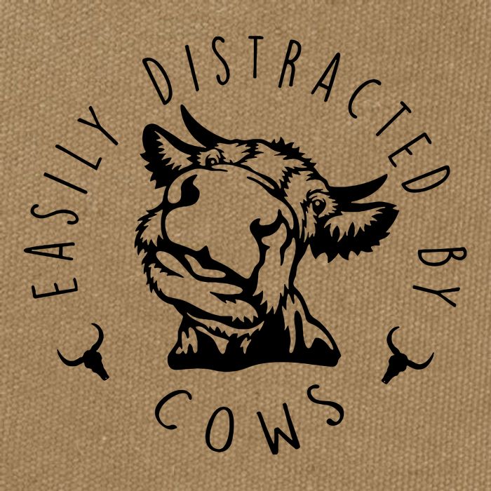 Easily Distracted By Cows Cotton Canvas Backpack