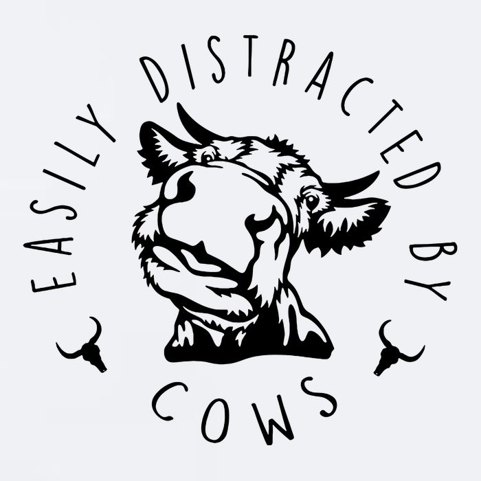 Easily Distracted By Cows Sueded Cloud Jersey T-Shirt