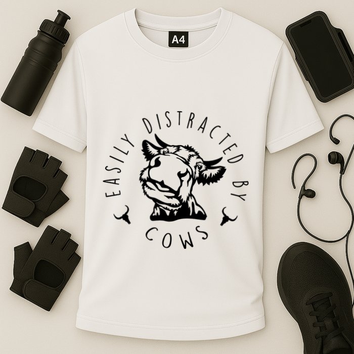 Easily Distracted By Cows Performance Shirt