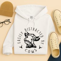 Easily Distracted By Cows Hoodie