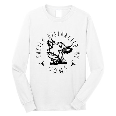 Easily Distracted By Cows Long Sleeve Shirt