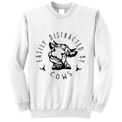 Easily Distracted By Cows Sweatshirt
