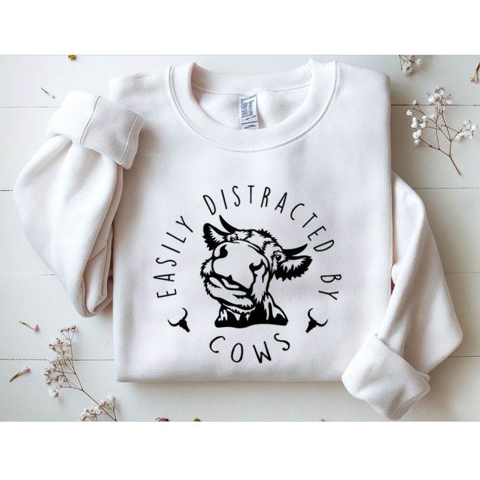 Easily Distracted By Cows Sweatshirt