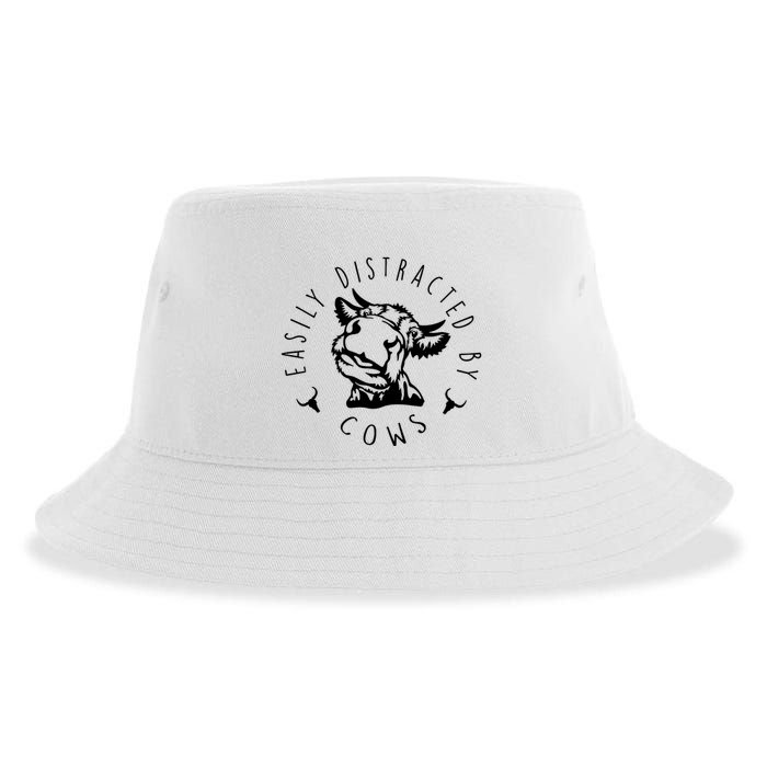 Easily Distracted By Cows Sustainable Bucket Hat