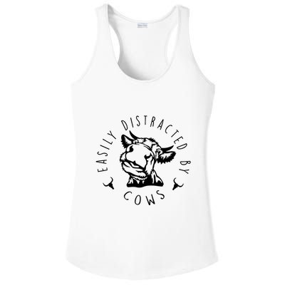 Easily Distracted By Cows Ladies PosiCharge Competitor Racerback Tank