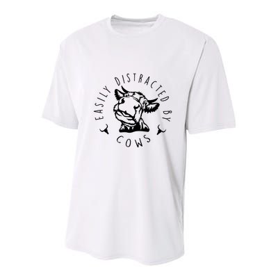 Easily Distracted By Cows Youth Performance Sprint T-Shirt