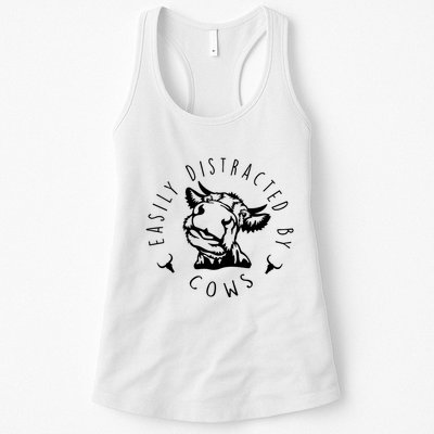 Easily Distracted By Cows Womens Tank Top