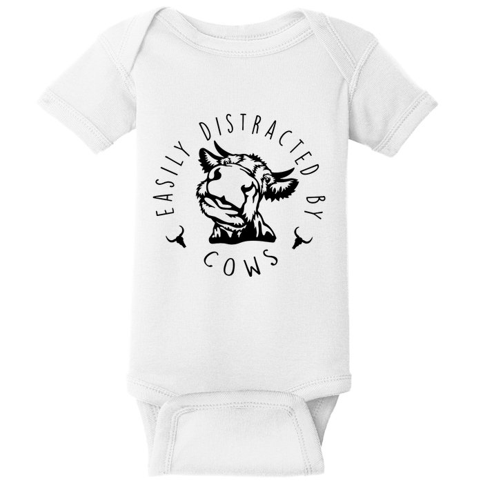Easily Distracted By Cows Baby Bodysuit