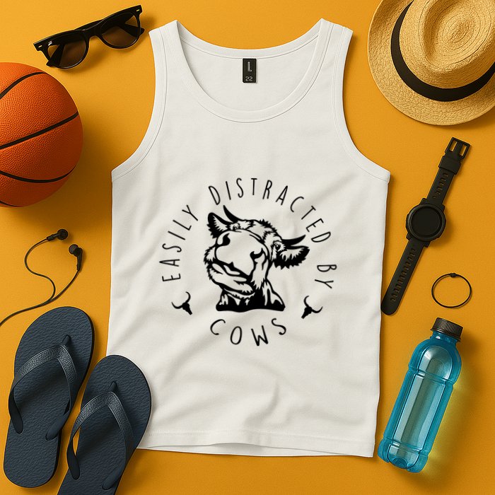 Easily Distracted By Cows Tank Top